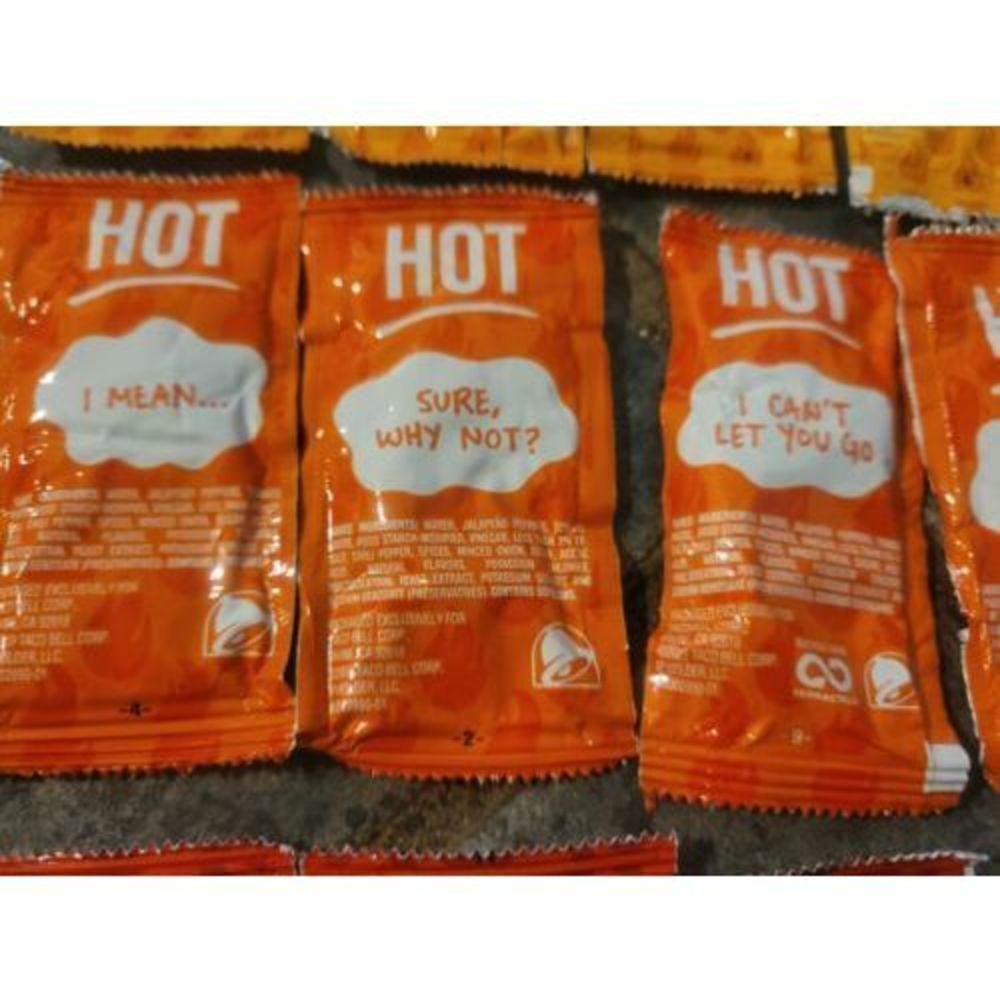 Taco Bell Sauce Packets 55 Packs Marry Me & Assorted saying Mild Hot Fire Diablo - Picture 4 of 12